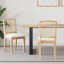 Berkfield Dining Chairs 2 pcs Natural 50 x 52.5 x 91 cm Solid Rubber Wood