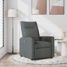 Berkfield Recliner Chair Dark Grey Fabric