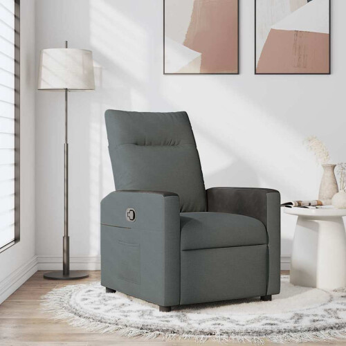Berkfield Recliner Chair Dark Grey Fabric