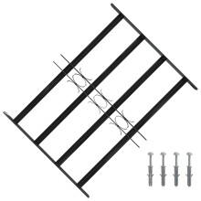 Berkfield Window Grille 75.5 x 60 cm Powder-Coated Steel Black