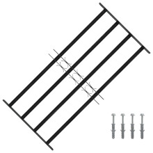 Berkfield Window Grille 115 x 60 cm Powder-Coated Steel Black