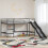 Berkfield Kids'Loft Bed Frame with Slide Black and Anthracite 1
