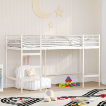 Berkfield Kids'Loft Bed Frame White 99.5 x 190 cm Steel