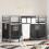 Berkfield Kids'Loft Bed Frame with Curtains Black 75 x 190 cm 1