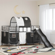 Berkfield Kids'Loft Bed Frame Black 80 x 200 cm Metal
