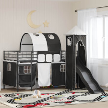 Berkfield Kids'Loft Bed Frame Black 100 x 200 cm Metal