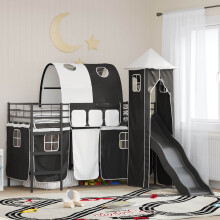 Berkfield Kids'Loft Bed Frame Black 90 x 190 cm Metal