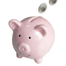 Cute Pink Ceramic Piggy Bank for Kids, Mini Coin Money Saver, Gift Idea for Girls and Children