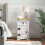 Berkfield Bedside Table Corona White 35 x 32.5 x 58 cm Solid Pine Wood 1