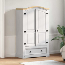 Berkfield Wardrobe Corona White 101 x 52 x 170 cm Solid Pine Wood