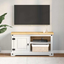 Berkfield TV Cabinet Corona White 100 x 40 x 52 cm Solid Pine Wood