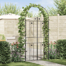 Berkfield Garden Arch Plain Black 115 x 37 x 226 cm