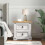 Berkfield Bedside Table Corona White 53 x 39 x 47 cm Solid Pine Wood 1