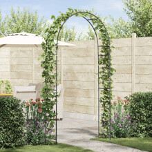 Berkfield Garden Arch Floral Black 115 x 37 x 231 cm
