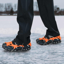Berkfield Ice Cleats for Shoes Orange L Stainless Steel