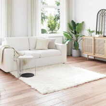 Berkfield Faux Sheepskin Rug TAFALLA White 160 x 160 cm Polyester