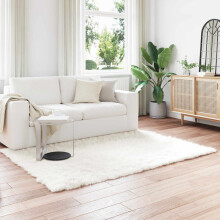 Berkfield Faux Sheepskin Rug TAFALLA White 160 x 230 cm Polyester