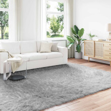 Berkfield Faux Sheepskin Rug TAFALLA Grey 200 x 280 cm Polyester