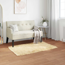 Berkfield Faux Sheepskin Rug TAFALLA Cream 60 x 110 cm Polyester