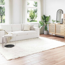 Berkfield Faux Sheepskin Rug TAFALLA White 200 x 280 cm Polyester