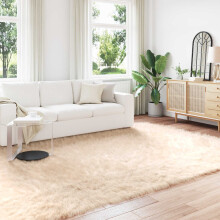 Berkfield Faux Sheepskin Rug TAFALLA Beige 200 x 280 cm Polyester