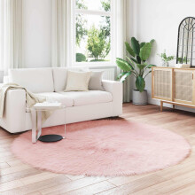Berkfield Faux Sheepskin Rug TAFALLA Pink ò 160 cm Polyester