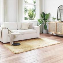 Berkfield Faux Sheepskin Rug TAFALLA Cream 80 x 200 cm Polyester