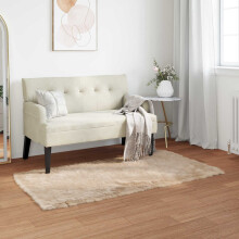 Berkfield Faux Sheepskin Rug TAFALLA Beige 80 x 150 cm Polyester