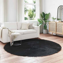 Berkfield Faux Sheepskin Rug TAFALLA Black ò 160 cm Polyester