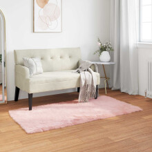Berkfield Faux Sheepskin Rug TAFALLA Pink 60 x 110 cm Polyester