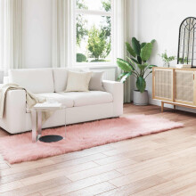 Berkfield Faux Sheepskin Rug TAFALLA Pink 80 x 250 cm Polyester