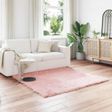 Berkfield Faux Sheepskin Rug TAFALLA Pink 120 x 120 cm Polyester