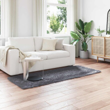 Berkfield Faux Sheepskin Rug TAFALLA Anthracite 100 x 200 cm Polyester
