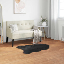 Berkfield Faux Sheepskin Rug TAFALLA Black 80 x 120 cm Polyester