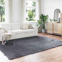 Berkfield Faux Sheepskin Rug TAFALLA Anthracite 240 x 340 cm Polyester