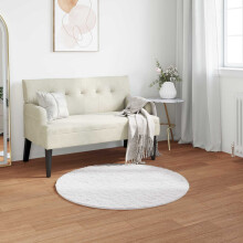Berkfield Anti-Slip Faux Rabbit Fur Rug OLITE White ò 80 cm Polyester