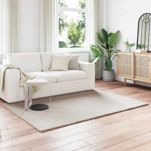 Berkfield Anti-Slip Faux Rabbit Fur Rug OLITE Beige 140 x 200 cm