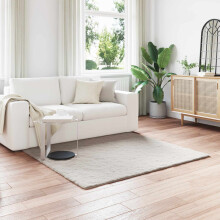 Berkfield Anti-Slip Faux Rabbit Fur Rug OLITE Beige 160 x 160 cm