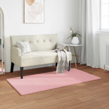 Berkfield Anti-Slip Faux Rabbit Fur Rug OLITE Pink 80 x 150 cm Polyester
