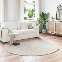Berkfield Anti-Slip Faux Rabbit Fur Rug OLITE Beige ò 160 cm Polyester