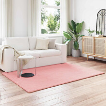 Berkfield Anti-Slip Faux Rabbit Fur Rug OLITE Pink 120 x 170 cm Polyester