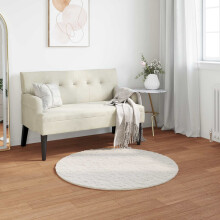 Berkfield Anti-Slip Faux Rabbit Fur Rug OLITE Cream ò 80 cm Polyester
