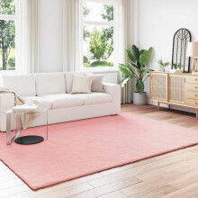 Berkfield Anti-Slip Faux Rabbit Fur Rug OLITE Pink 200 x 280 cm Polyester
