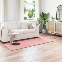 Berkfield Anti-Slip Faux Rabbit Fur Rug OLITE Pink 100 x 200 cm Polyester