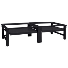 Berkfield Washing Machine Pedestal 2 pcs Black 124.5 x 61.5 x 32.5 cm