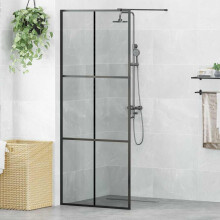 Berkfield Walk-in Shower Wall Black 80 x 195 cm Tempered Glass