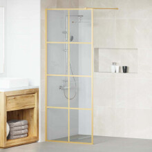 Berkfield Walk-in Shower Wall Gold 80 x 195 cm Tempered Glass