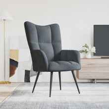 Berkfield Relaxing Chair Dark Grey Velvet