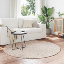 Berkfield Area Rugs Round PALMERAS Beige ò 160 CM Polyester