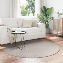 Berkfield Area Rugs Round PALMERAS Cream ò 160 CM Polyester